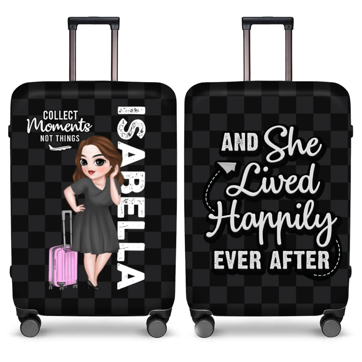Travel Is My Therapy - Personalized Custom Luggage Cover - Image 6