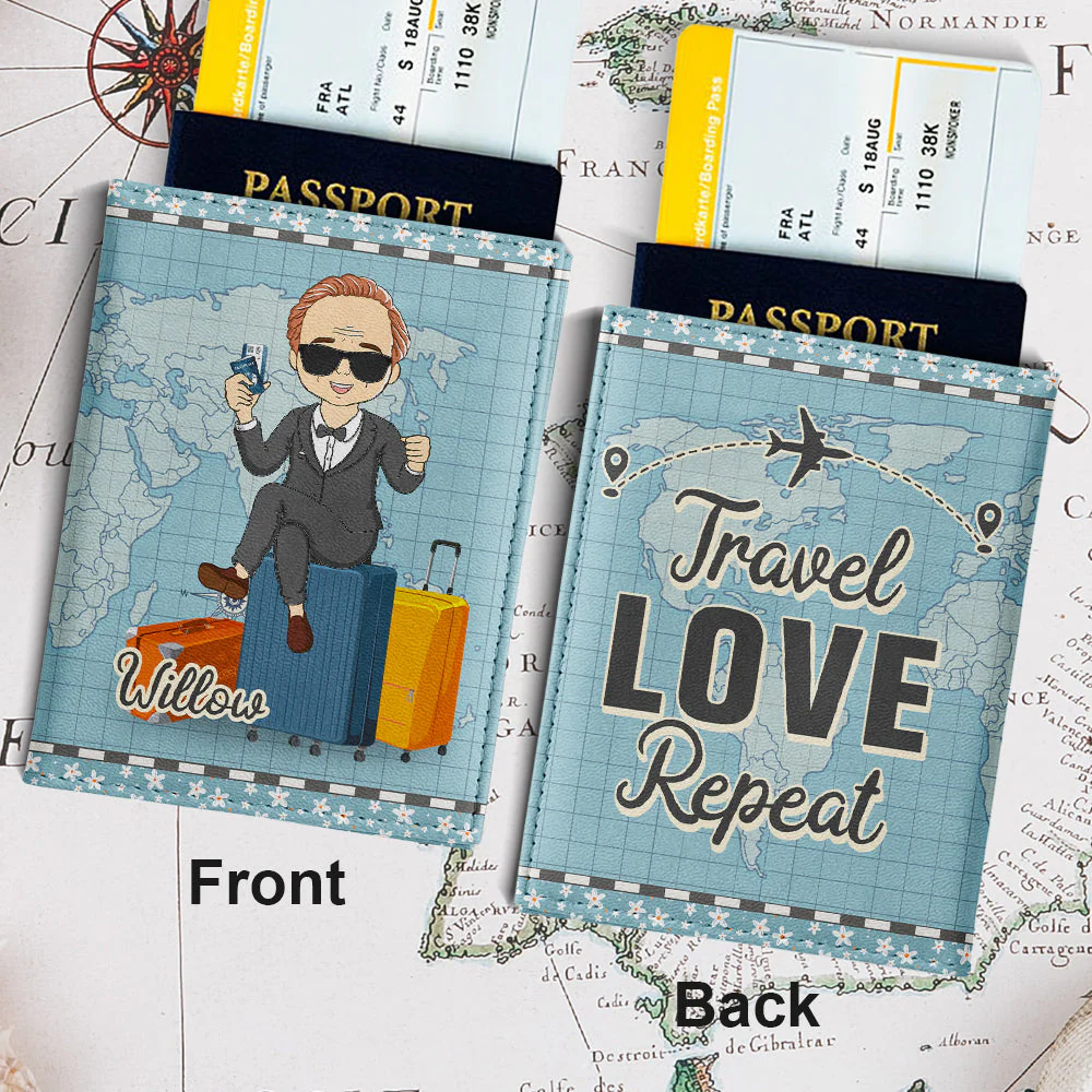 Travel Love - Personalized Custom Passport Cover - Image 5