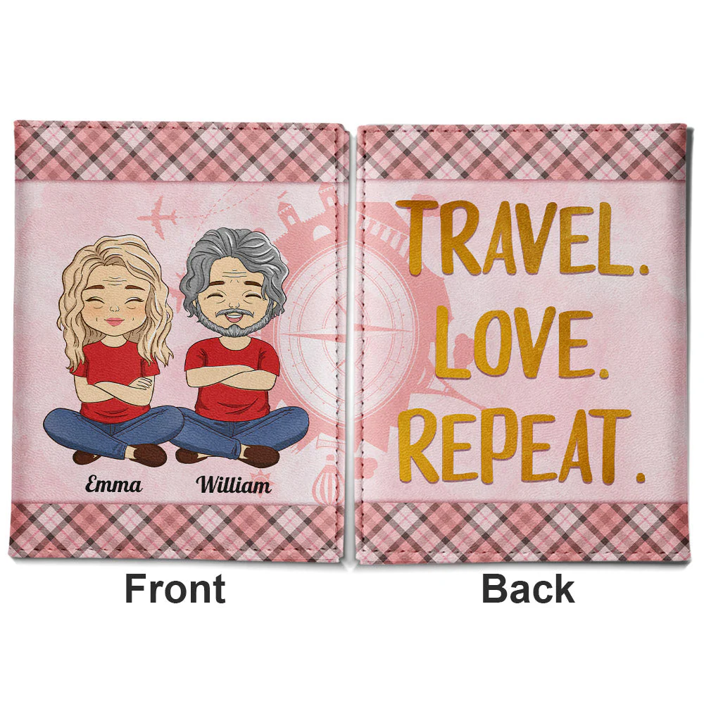 Travel Love Repeat - Personalized Custom Passport Cover - Image 4