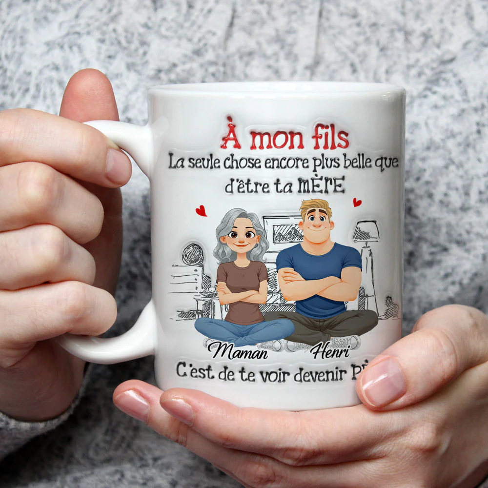 Être Papa - Mug Personnalisé Avec Effet 3D En Relief - Image 3