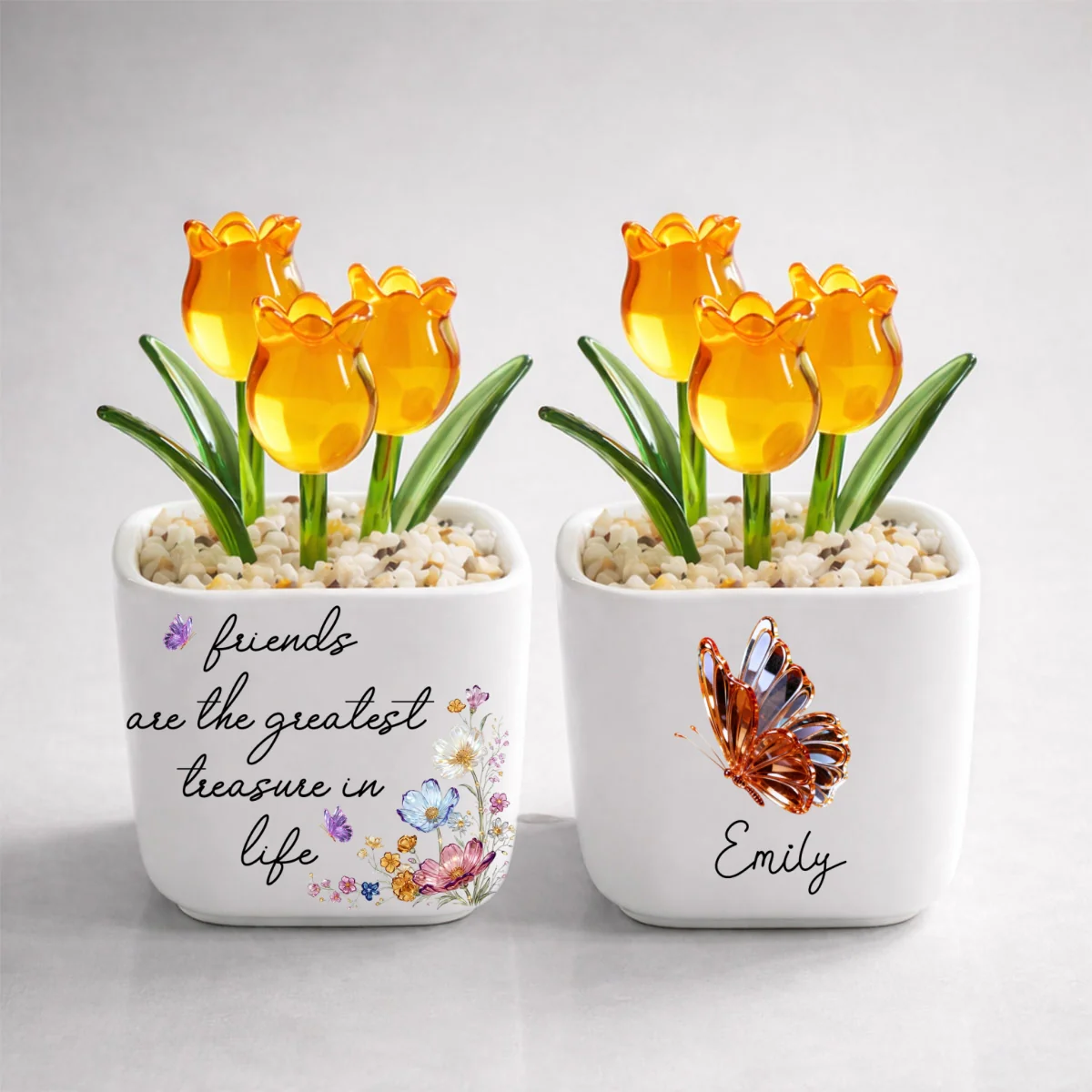 Treasured Friend - Personalized Custom Glass Everlasting Tulips - Image 11