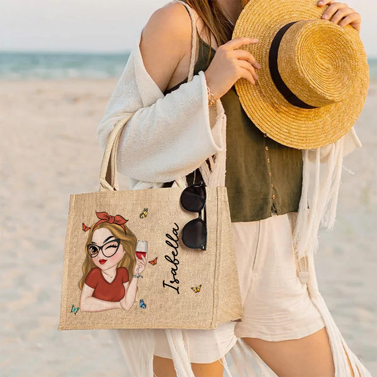Tropical Bag - Personalized Custom Jute Tote Bag - Image 5