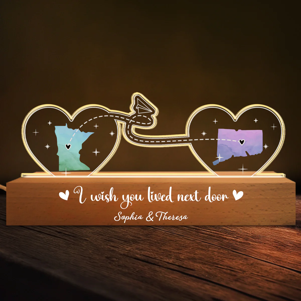 True Friendship Is A Precious Gift - Personalized Custom Acrylic Letters 3D LED Night Light - Image 3
