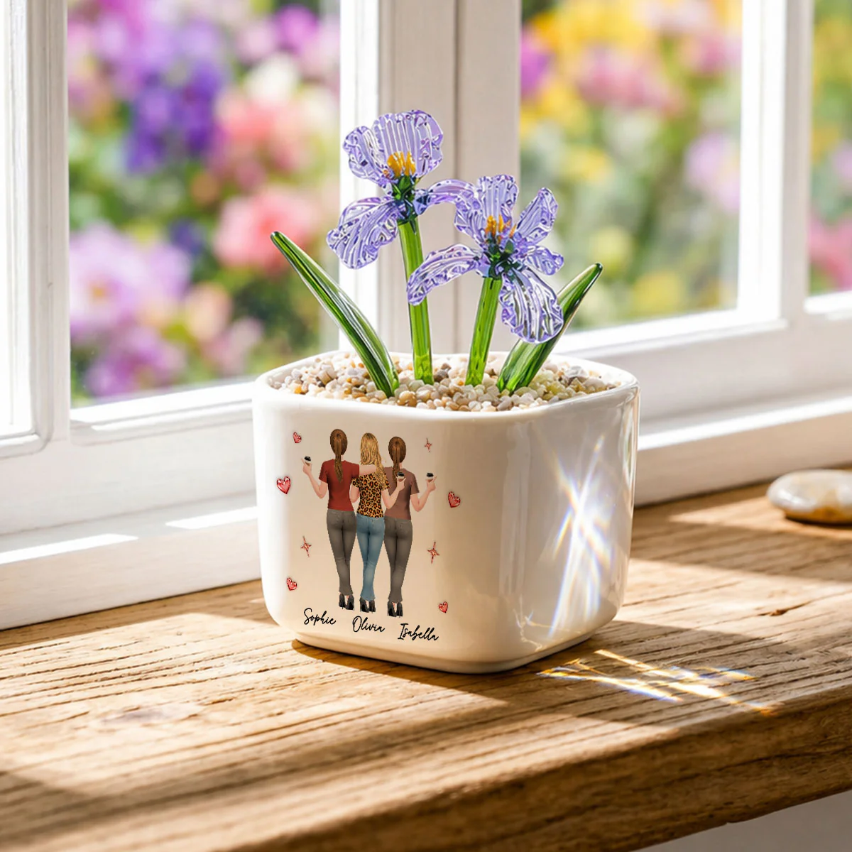 True Friendship - Personalized Custom Glass Birth Month Flower - Image 2