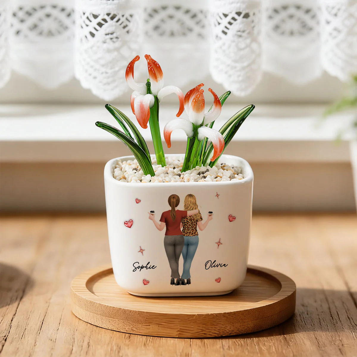 True Friendship - Personalized Custom Glass Birth Month Flower - Image 3