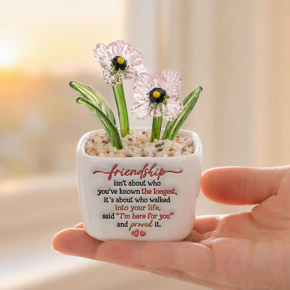 True Friendship - Personalized Custom Glass Birth Month Flower - Image 4