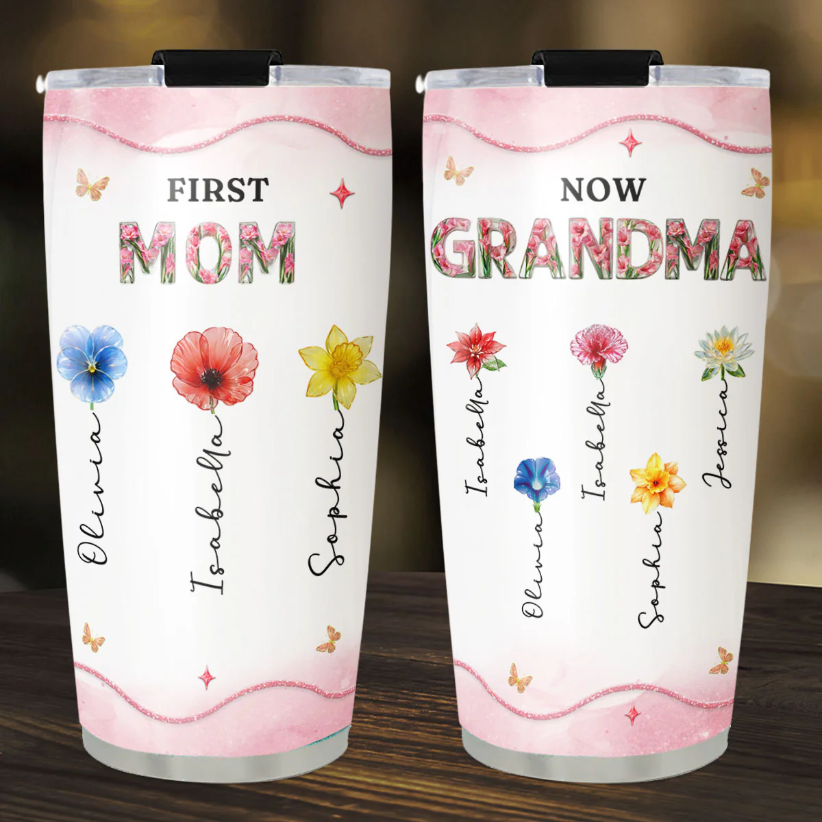 Blessed To Be Mom Grandma - Personalized Custom Tumbler - Image 2