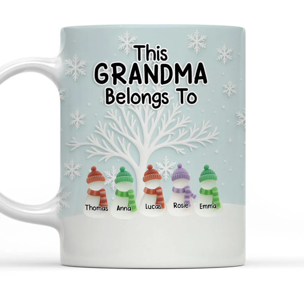 Two Generations One Heart Sea Glass - Personalized Custom 3D Inflated Effect Mug