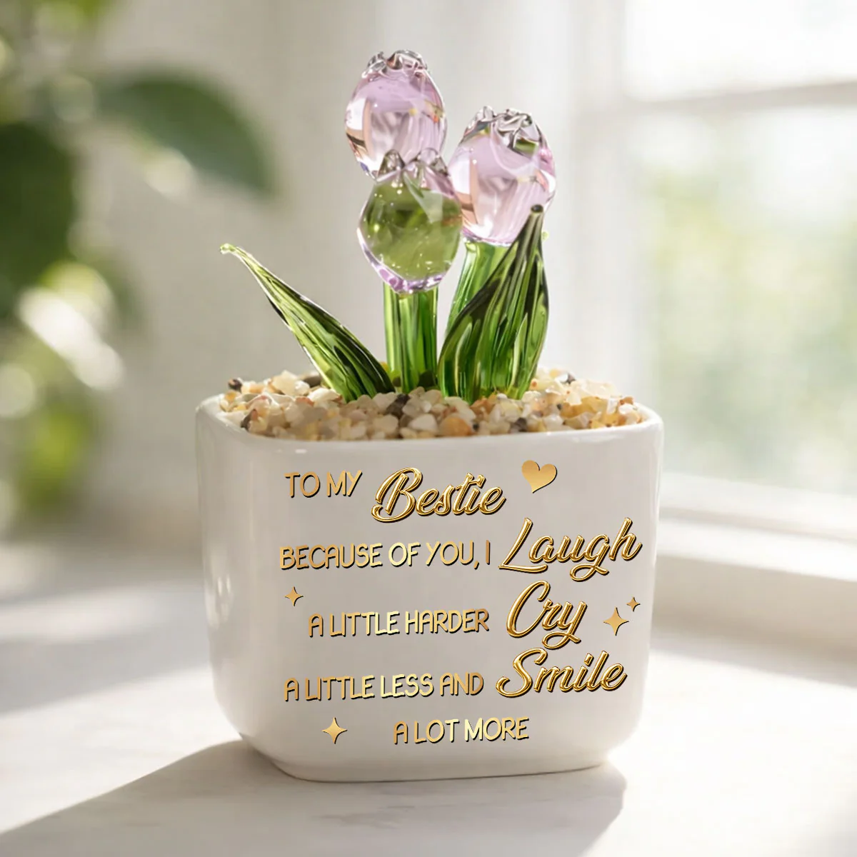 Unbiologica Sister - Personalized Custom Glass Everlasting Tulips - Image 2