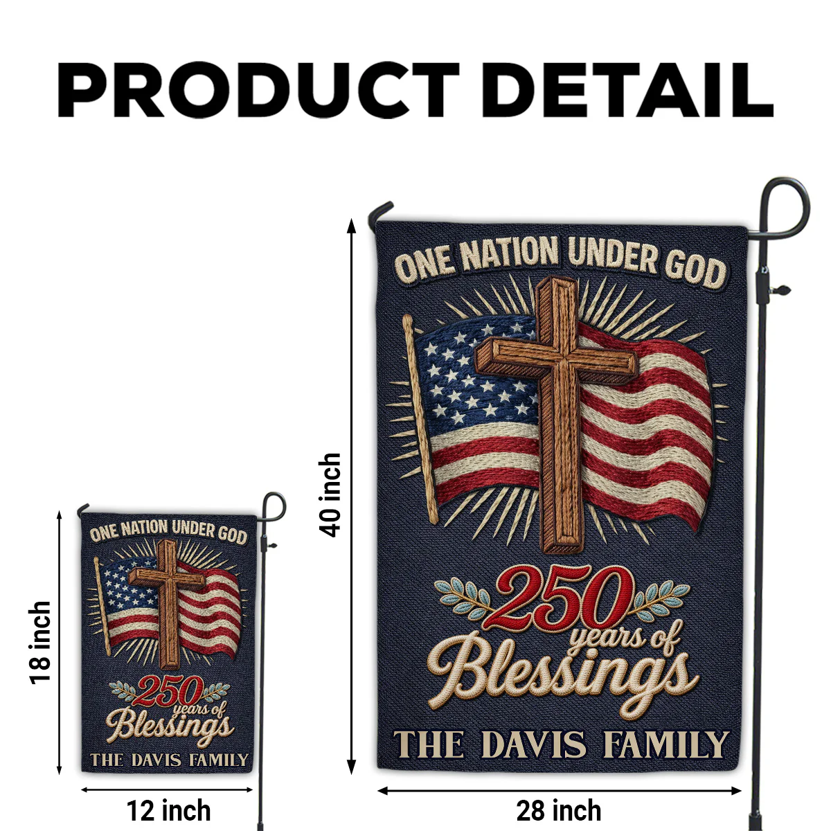 Under Blessings Of God - Personalized 3D Effect Custom Flag - Image 5