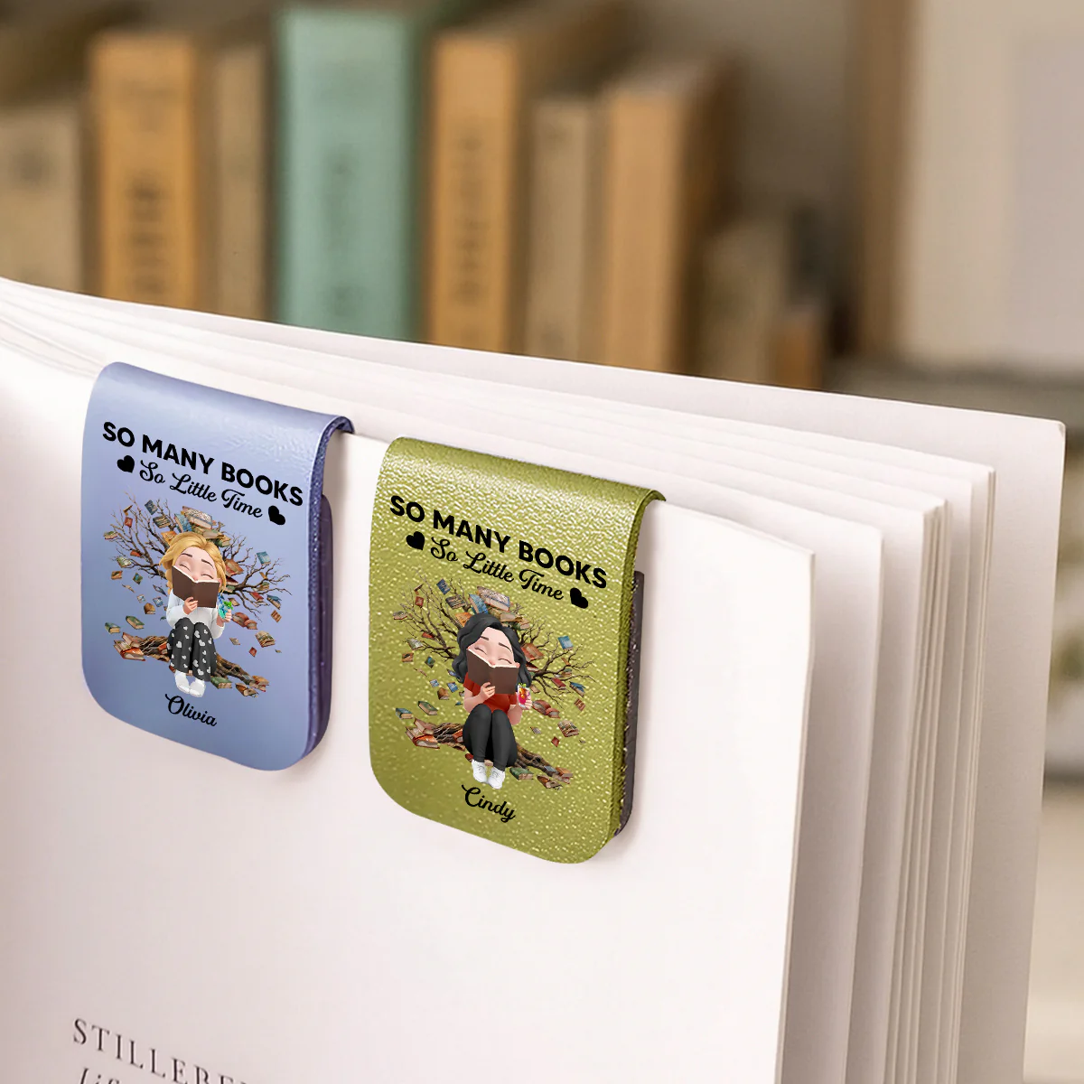 Under The Book Tree - Personalized Custom Leather Bookmark - Image 3