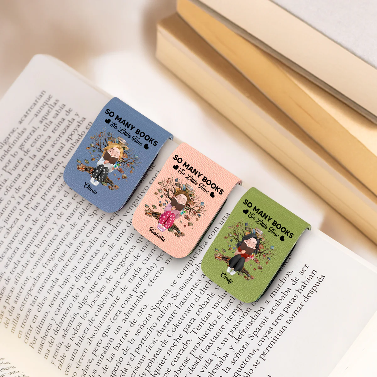 Under The Book Tree - Personalized Custom Leather Bookmark - Image 5