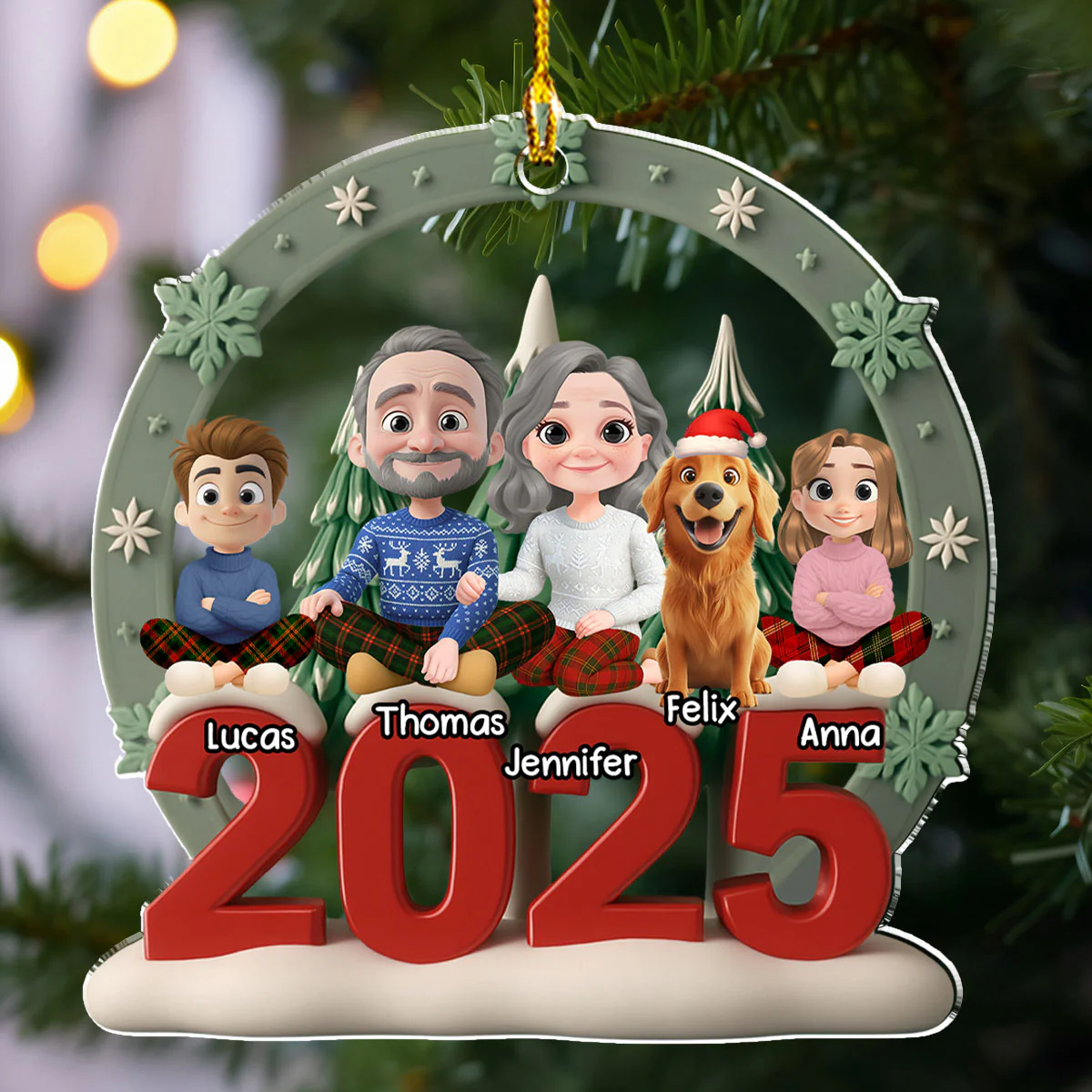 Under The Christmas Tree - Personalized Custom 3D Effect Acrylic Ornament - Image 3