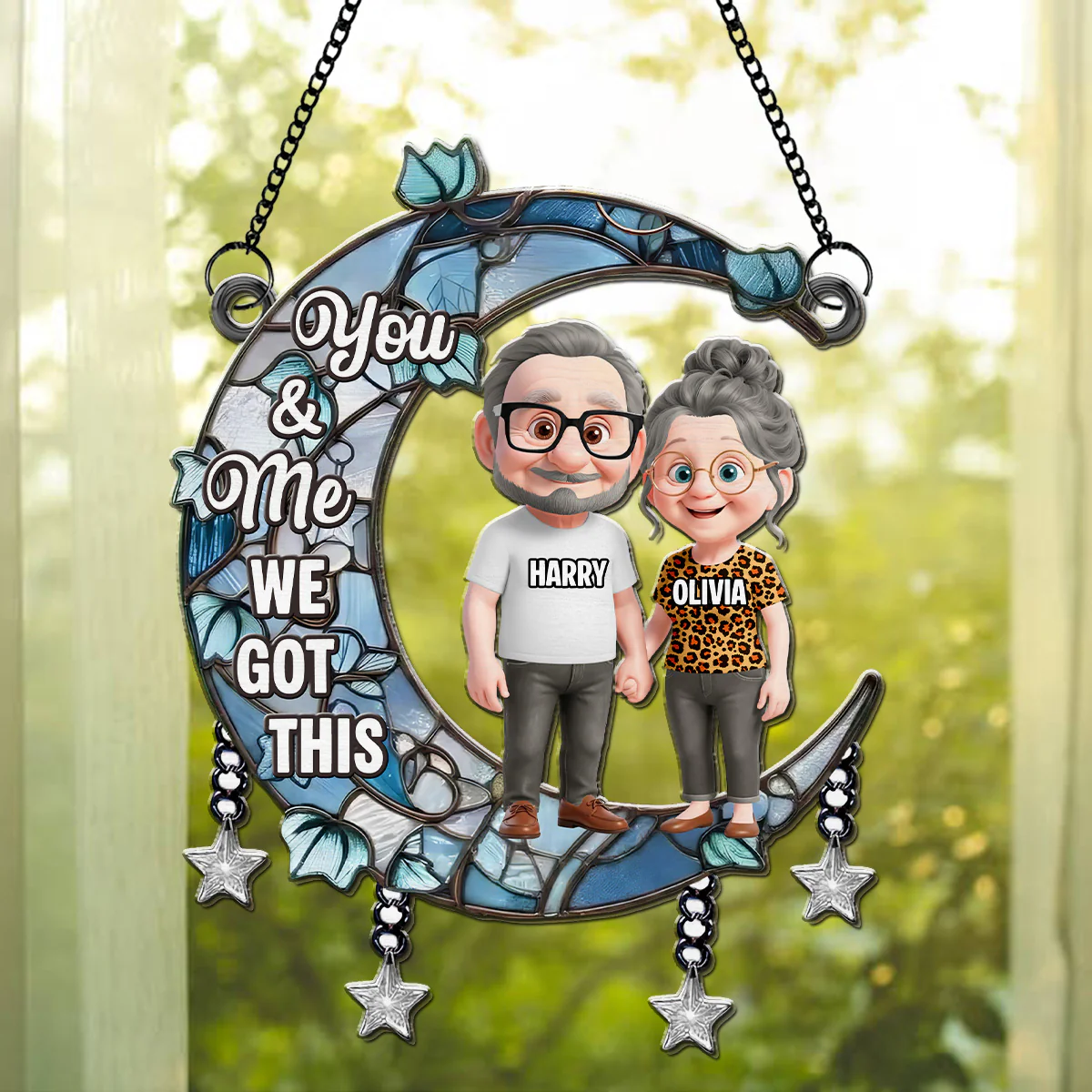 Under The Same Moon - Personalized Custom Suncatcher - Image 3