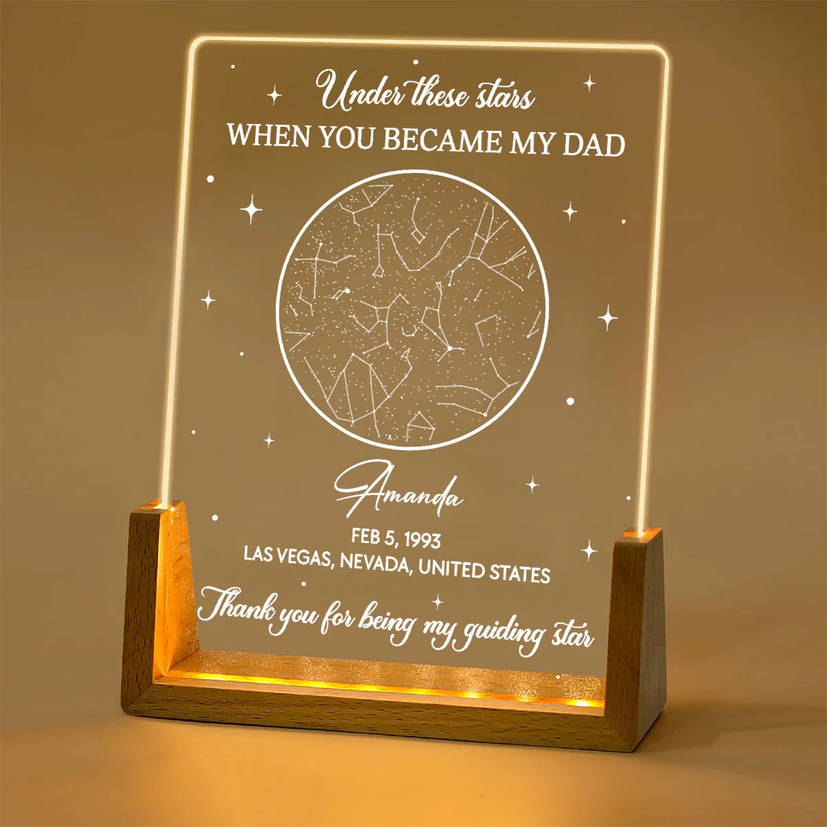 Under These Stars - Personalized Custom Night Light