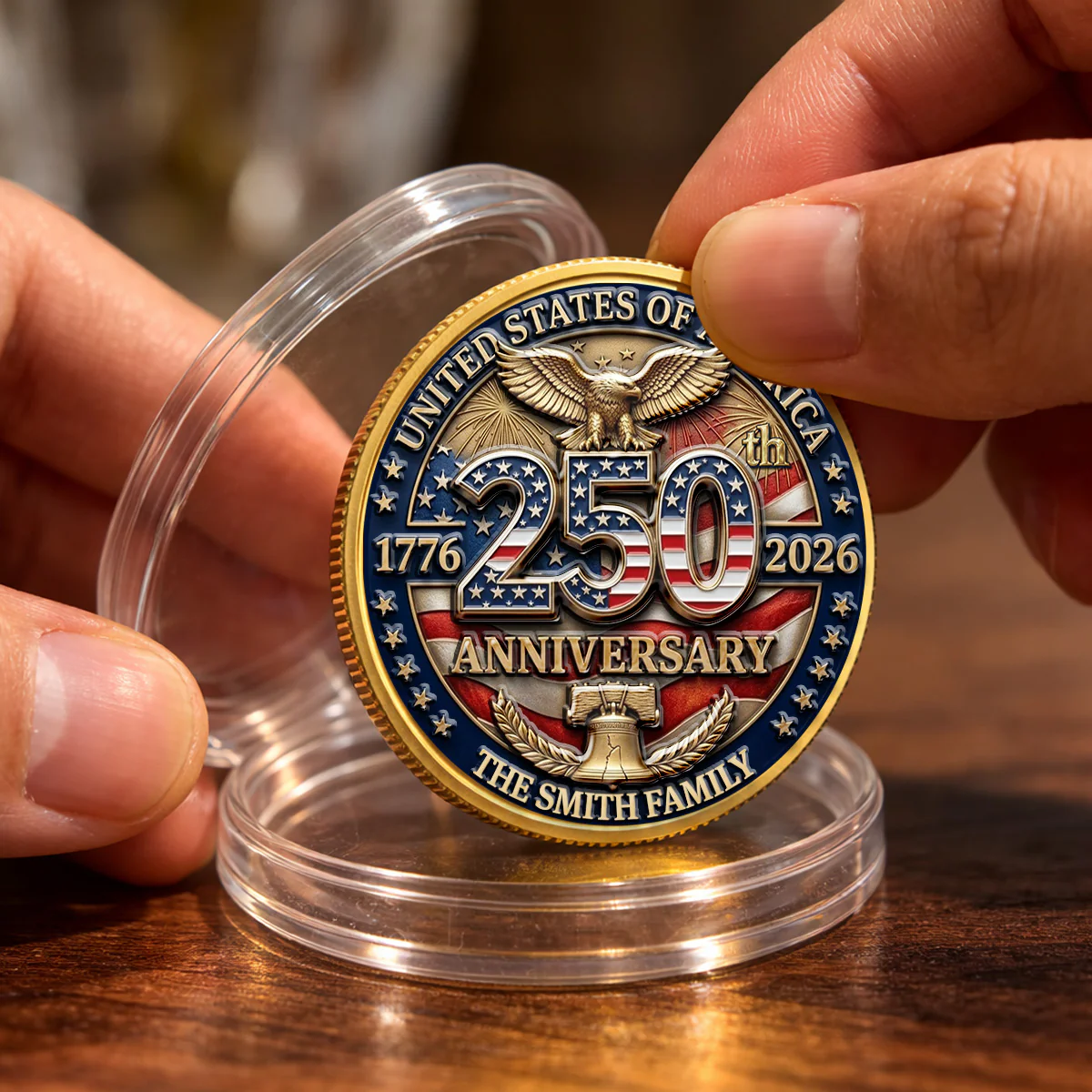 United States Of America 250th Anniversary - Personalized Custom Commemorative Keepsake Coin - Image 3