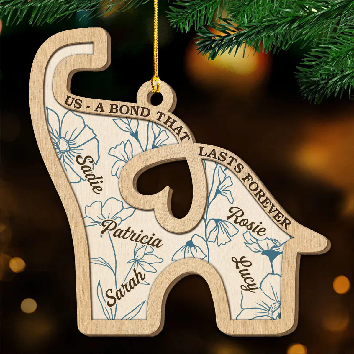 Unshaken Bond - Personalized Custom Wood Ornament - Image 2
