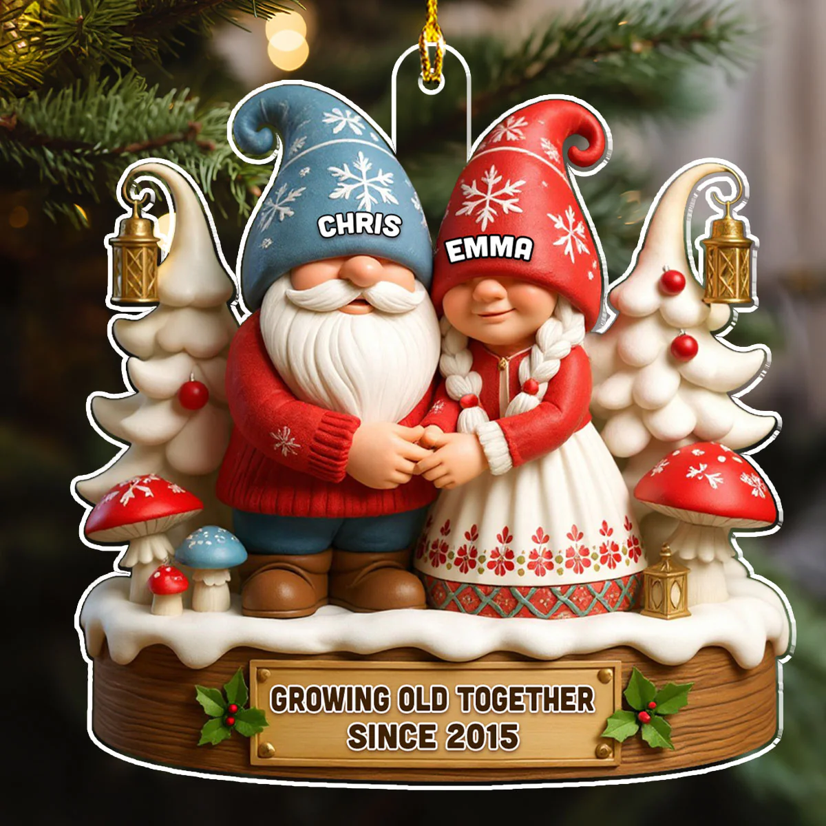 Until Our Hair Turns White - Personalized Custom 3D Effect Acrylic Ornament