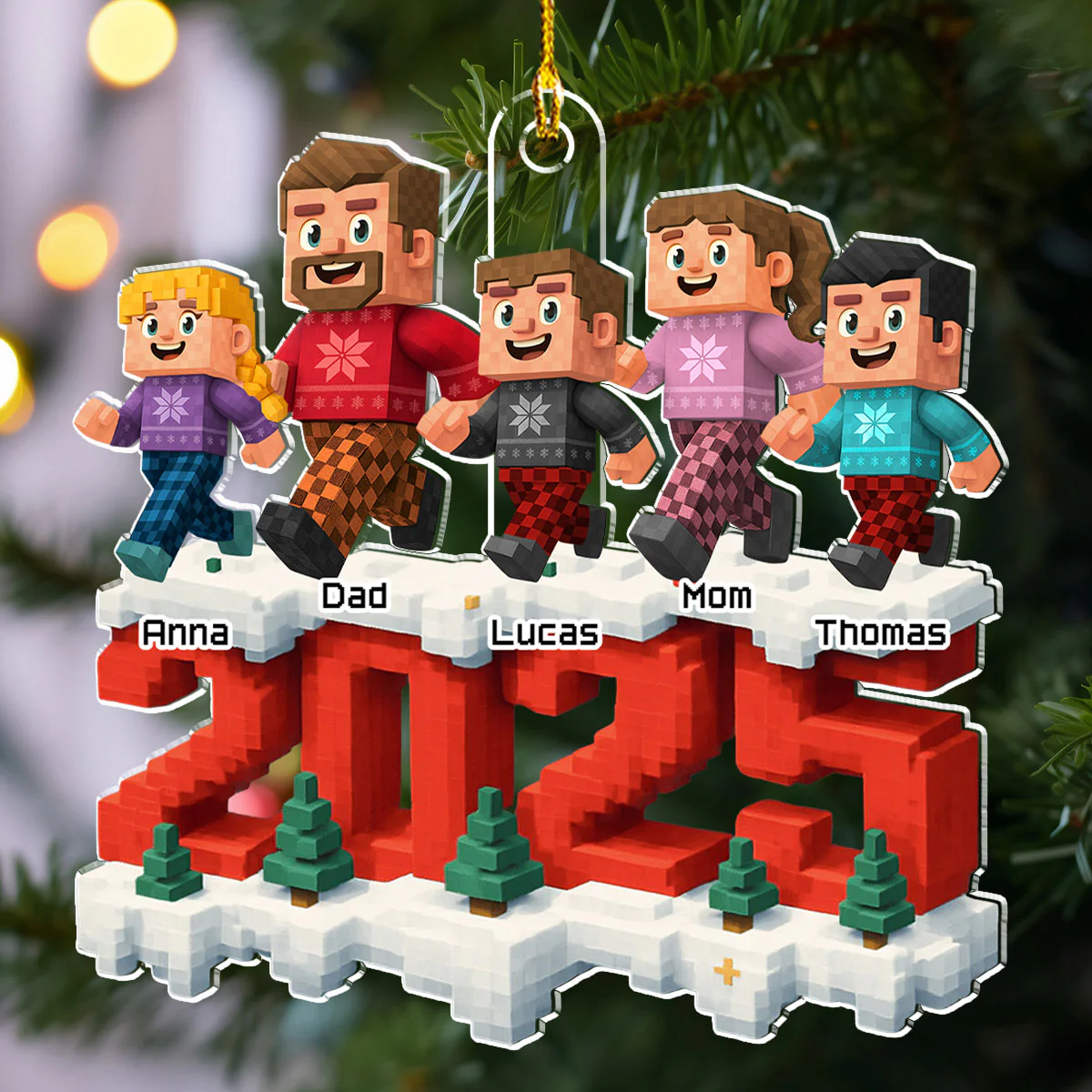 Us In This Year - Personalized Custom 3D Effect Acrylic Ornament - Image 3
