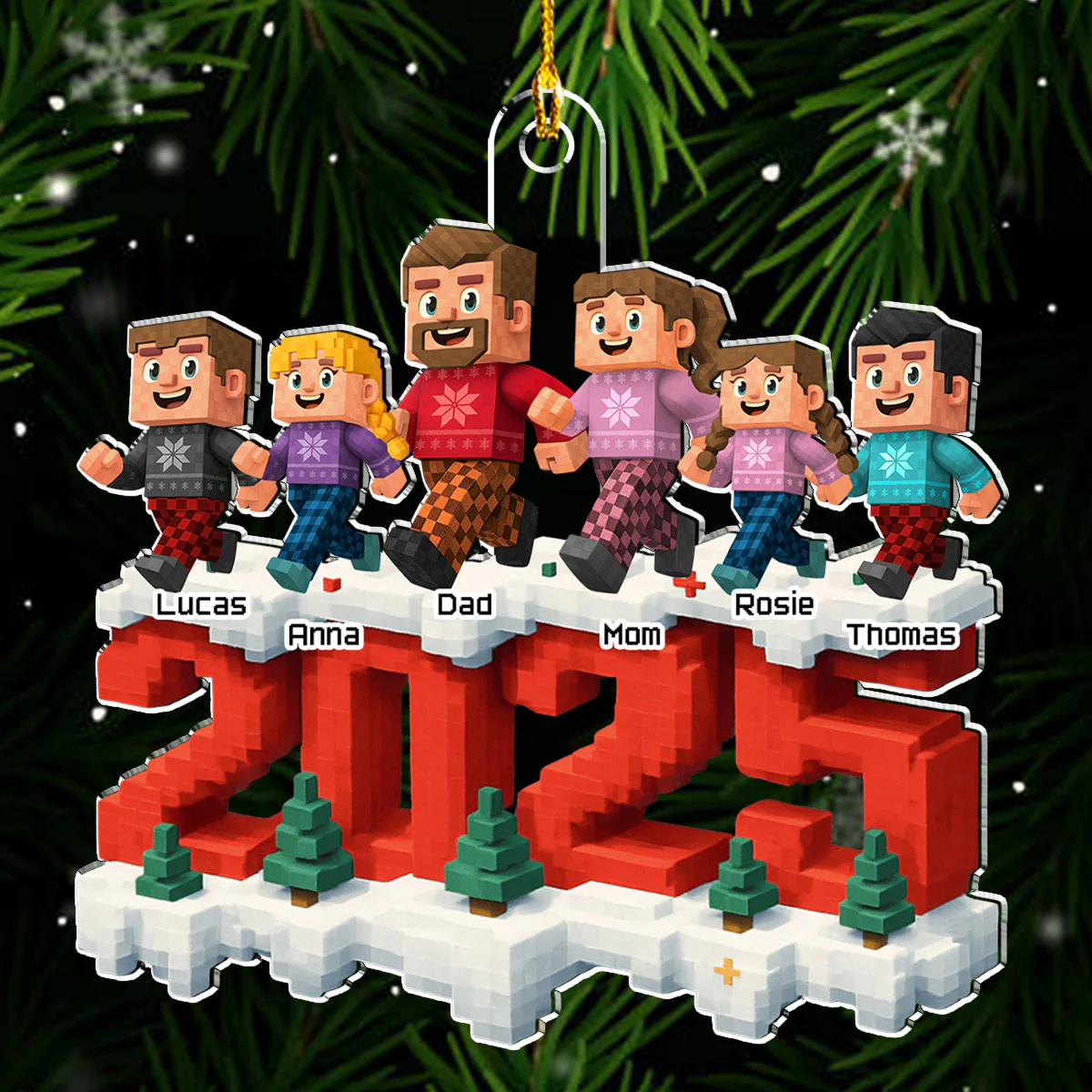 Us In This Year - Personalized Custom 3D Effect Acrylic Ornament - Image 4