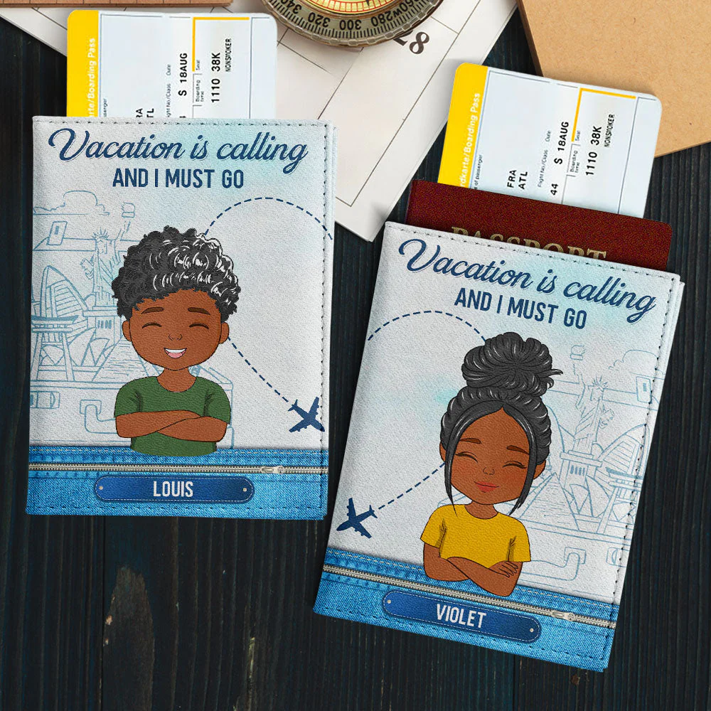 Vacation Is Calling - Personalized Custom Couple Passport Cover - Image 5