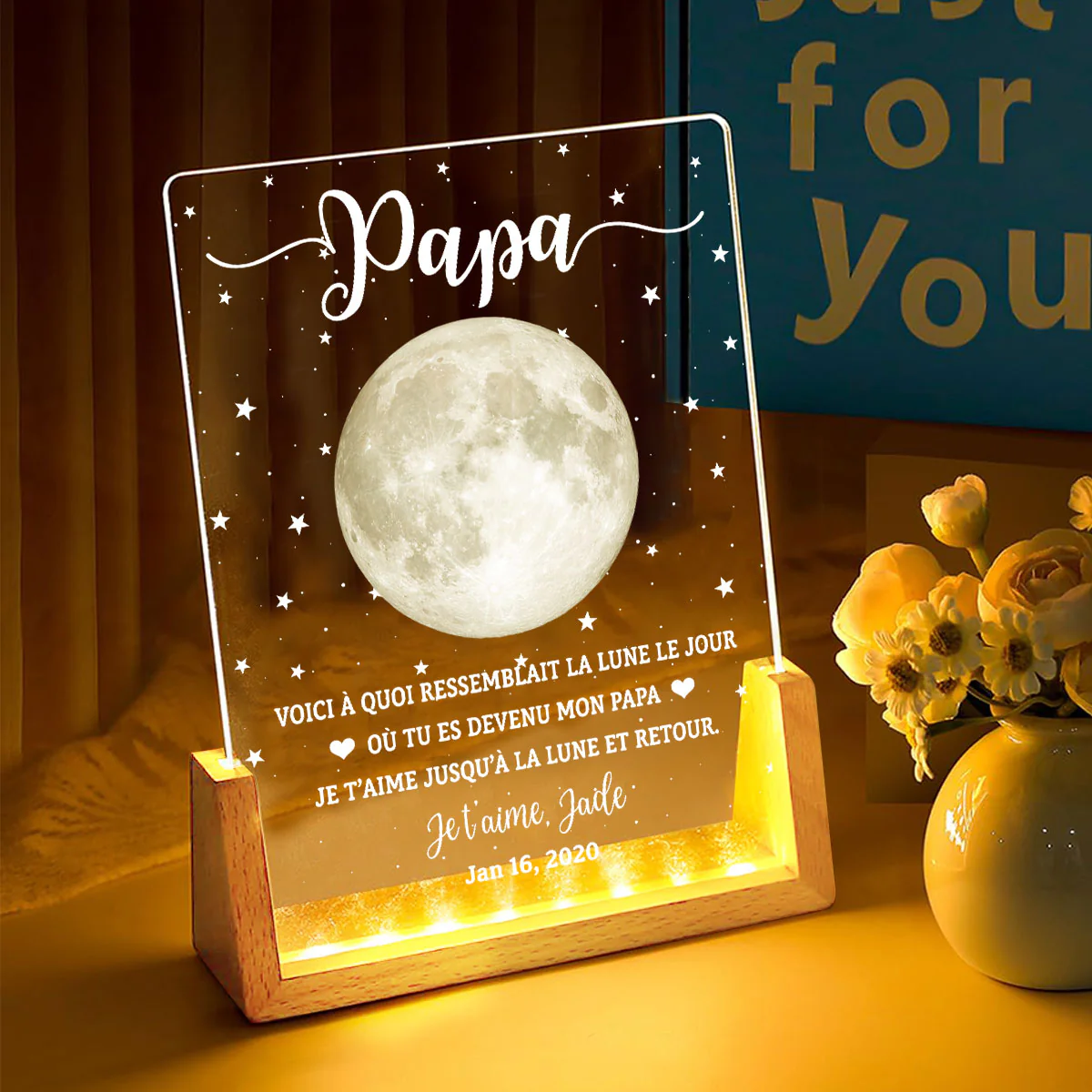 Voici À Quoi Ressemblait La Lune 2 - Veilleuse personnalisée sur mesure - Image 7