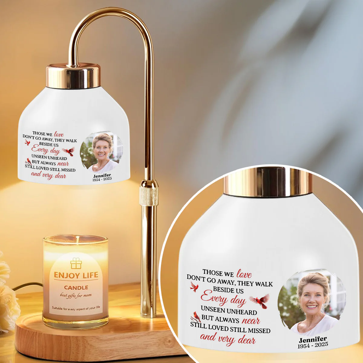Walk Beside Us - Personalized Custom Candle Warmer Lamp