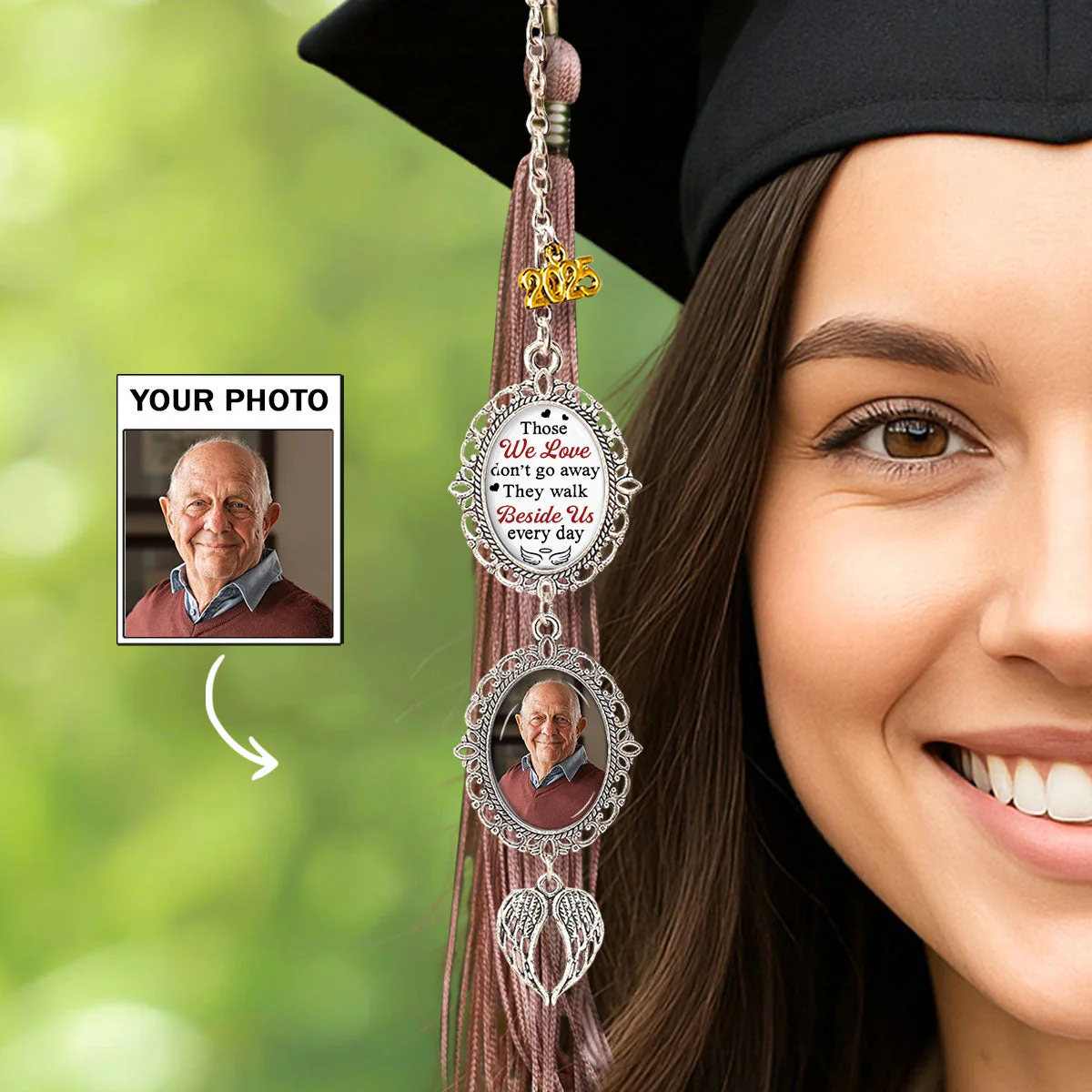 Walk Beside You Every Day - Personalized Custom Graduation Tassel