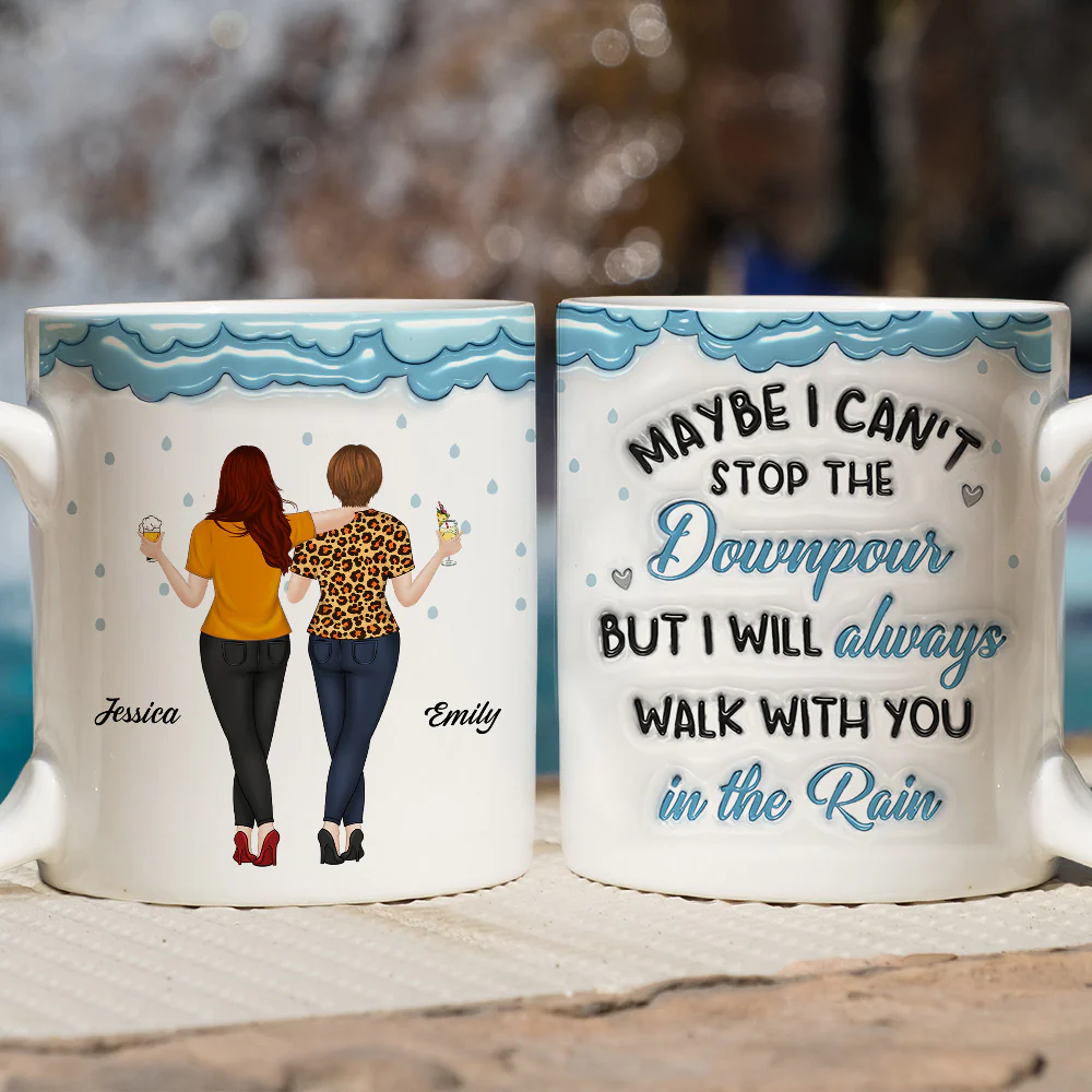 Walk With You In The Rain - Personalized Custom 3D Inflated Effect Mug - Image 2