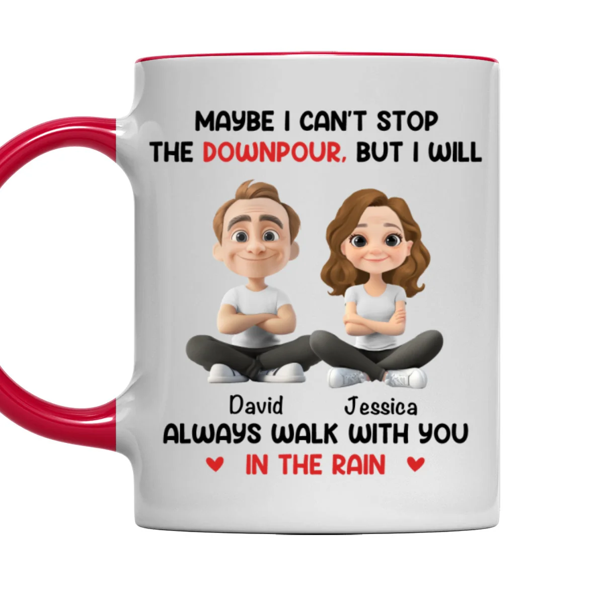 Walk With You In The Rain - Personalized Custom Accent Mug - Image 11