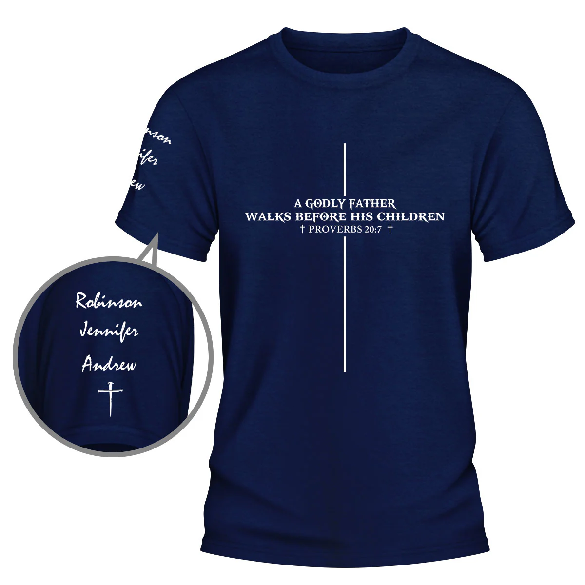 Walks Before His Children - Personalized Custom Shirt With Design On Sleeve - Image 4