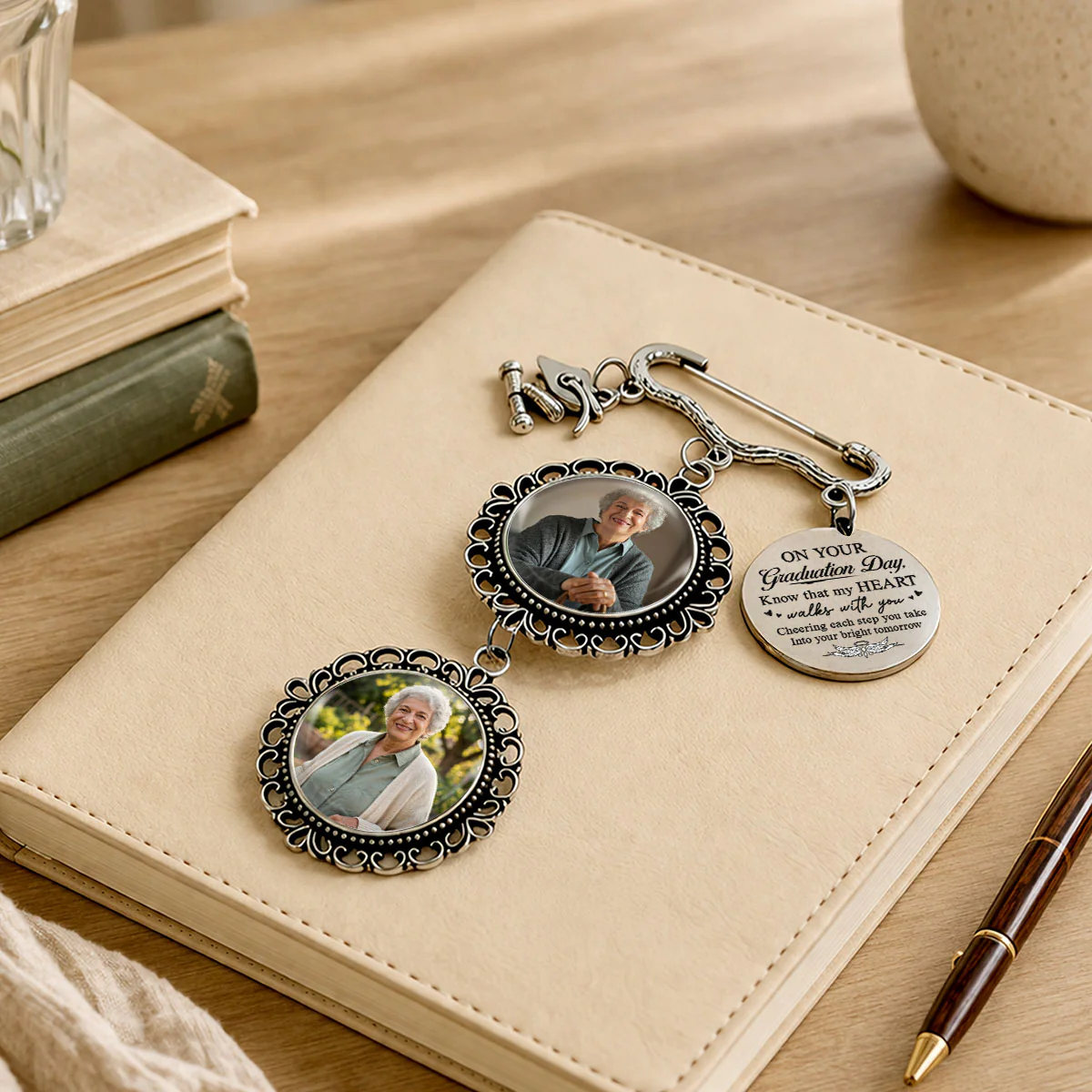 Walks With You - Personalized Custom Graduation Tassel Pin - Image 3