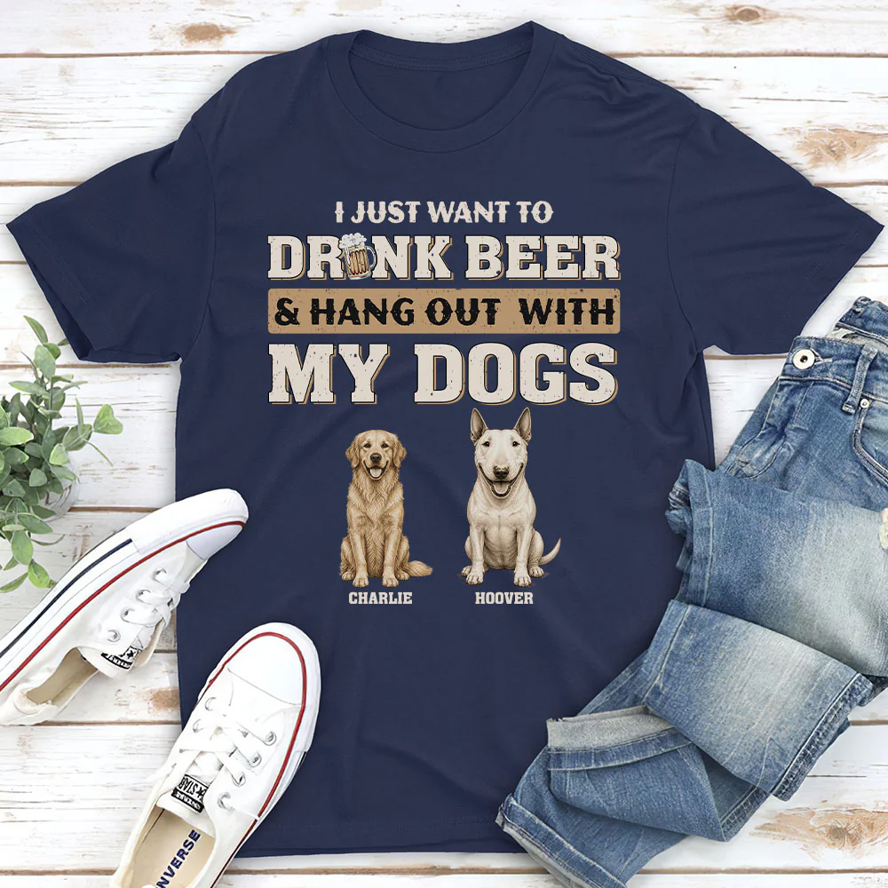 Want To Drink Beer With Classic Dog - Personalized Custom Shirt - Image 2