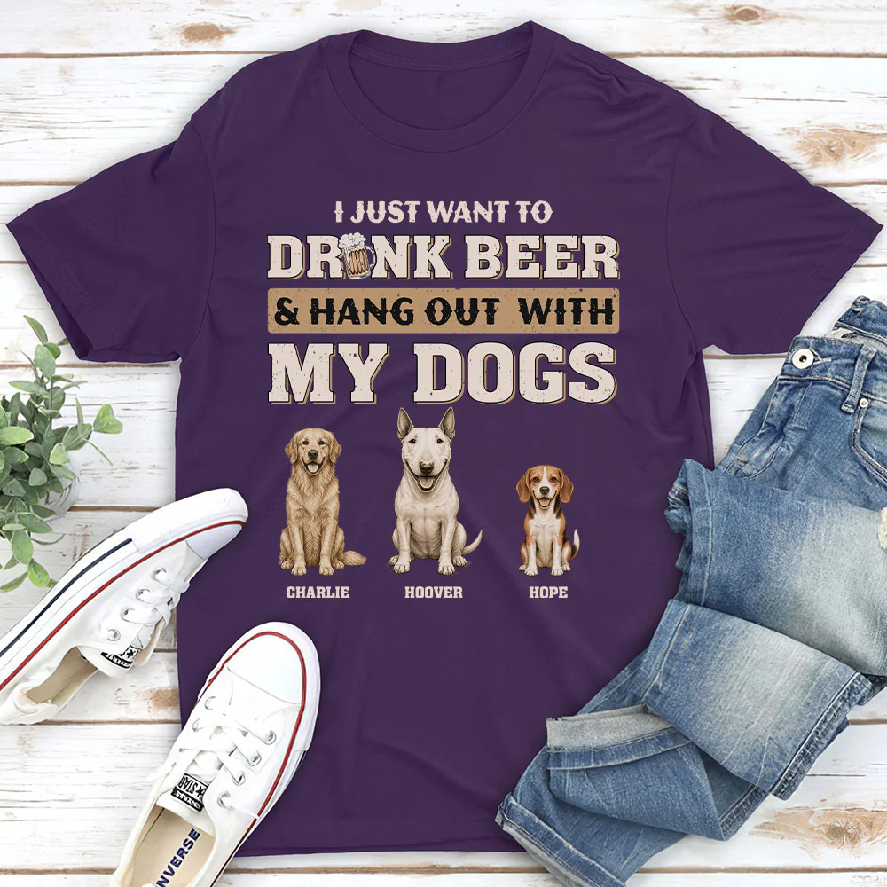 Want To Drink Beer With Classic Dog - Personalized Custom Shirt - Image 3