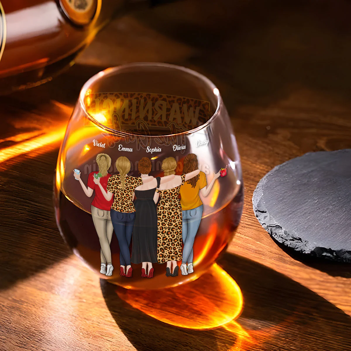 Warning The Girls Are Drinking Again 2024 - Personalized Custom Wine Glass - Image 4