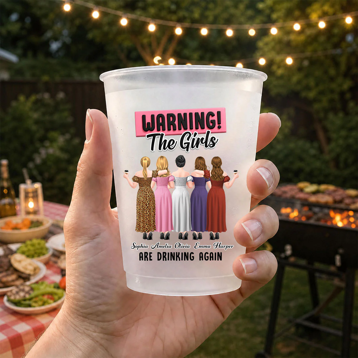 Warning The Girls Are Drinking Again - Personalized Custom Frosted Cup - Image 2