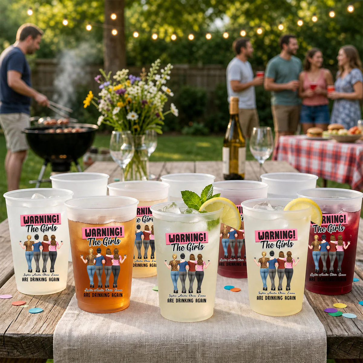 Warning The Girls Are Drinking Again - Personalized Custom Frosted Cup - Image 5