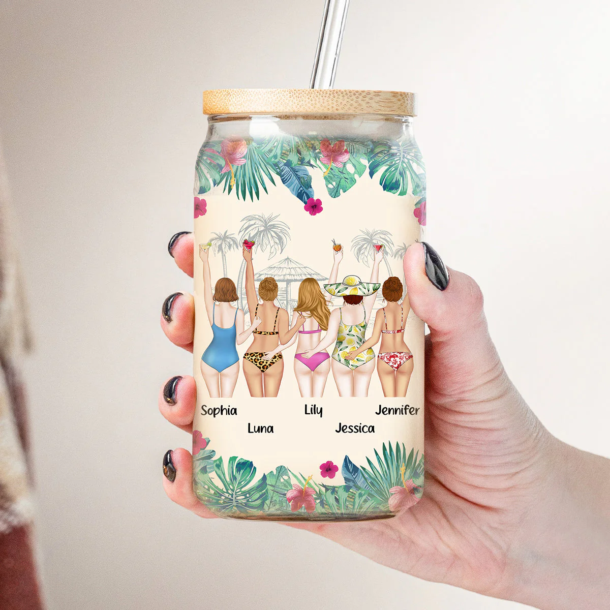 Warning The Girls Are Drinking Again - Personalized Custom Glass Can - Image 5