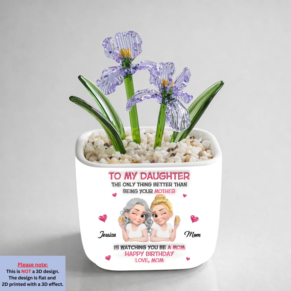 Watching Daughter Be A Mom - Personalized Custom Glass Birth Month Flower - Image 10