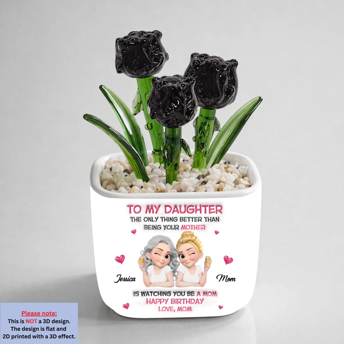 Watching Daughter Be A Mom - Personalized Custom Glass Birth Month Flower - Image 14