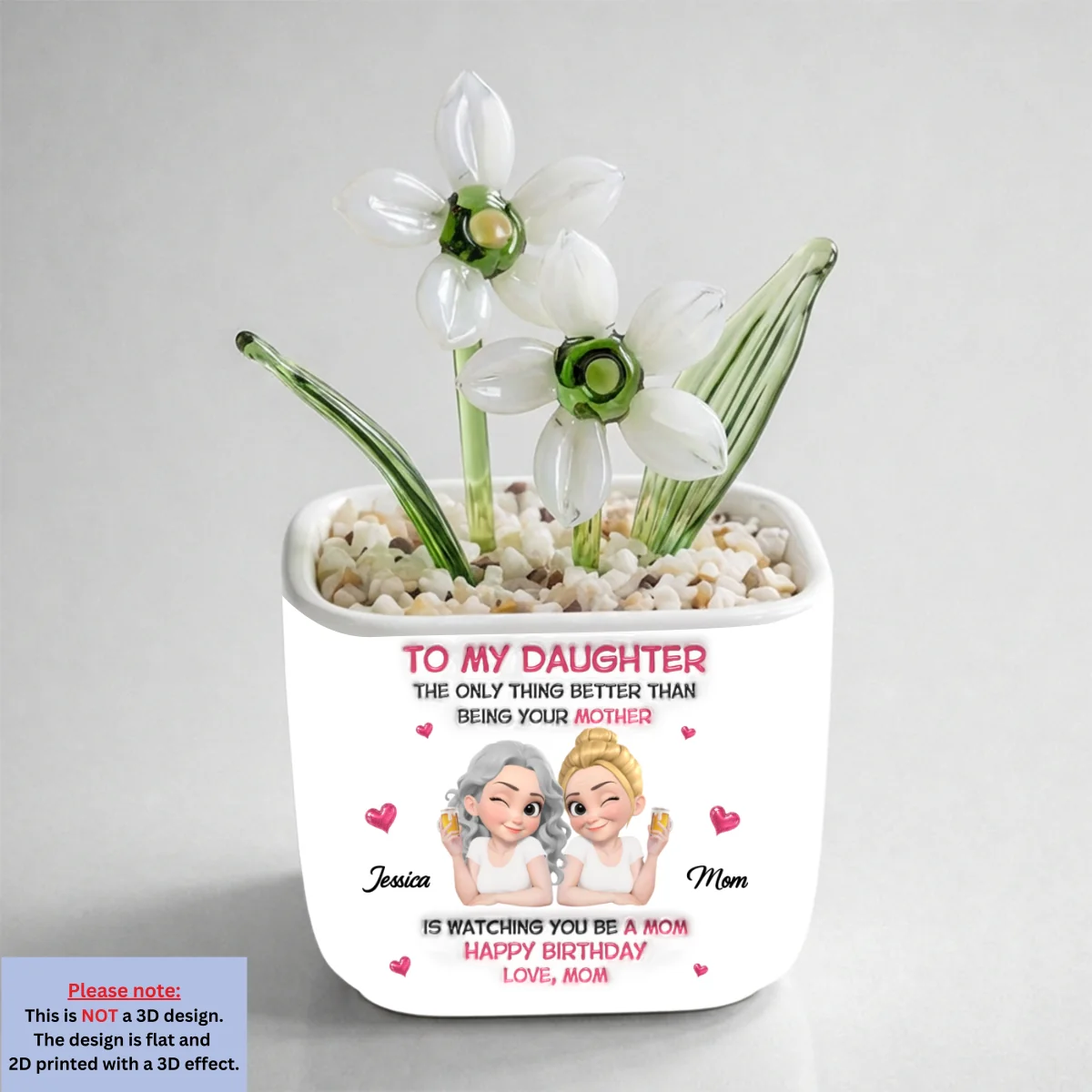 Watching Daughter Be A Mom - Personalized Custom Glass Birth Month Flower - Image 20