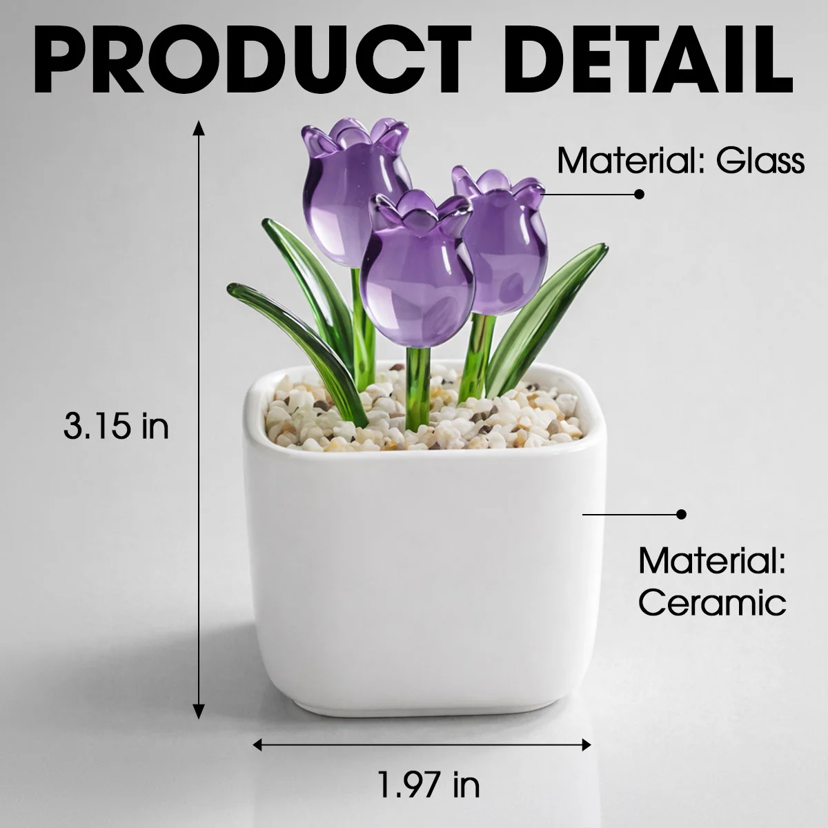 Watching Granddaughter Be A Mom - Personalized Custom Glass Everlasting Tulips - Image 8