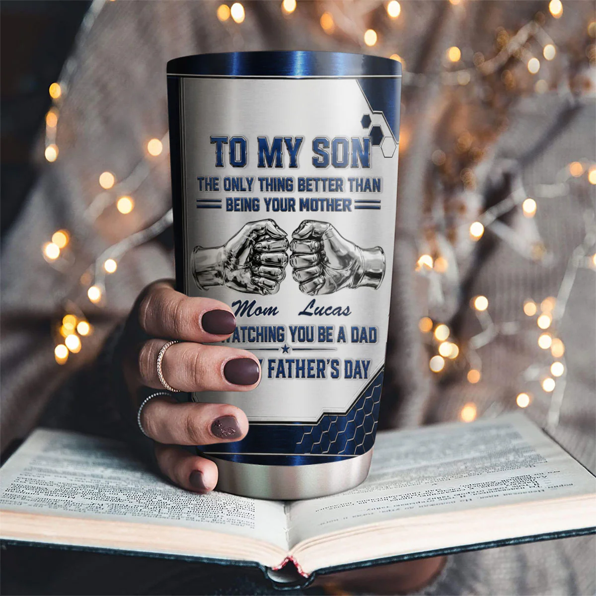 Watching My Son 2 - Personalized Custom 3D Effect Tumbler - Image 2