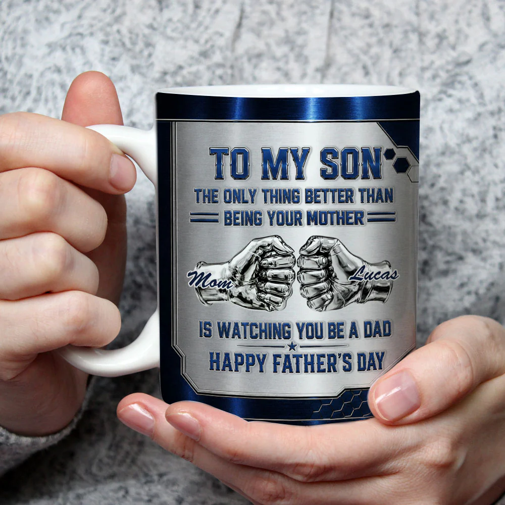 Watching My Son 2 - Personalized Custom 3D Inflated Effect Mug - Image 2