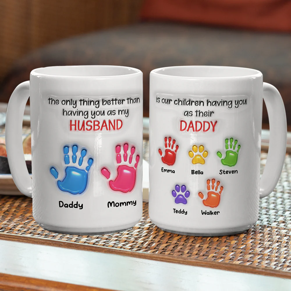 Watching You Be A Dad Husband - Personalized Custom 3D Inflated Effect Mug - Image 4
