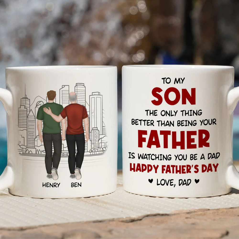 Watching You Be A Dad My Son - Personalized Custom Coffee Mug - Image 7