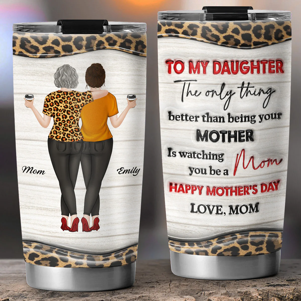 Watching You Be A Mom - Personalized Custom 3D Inflated Effect Tumbler - Image 2