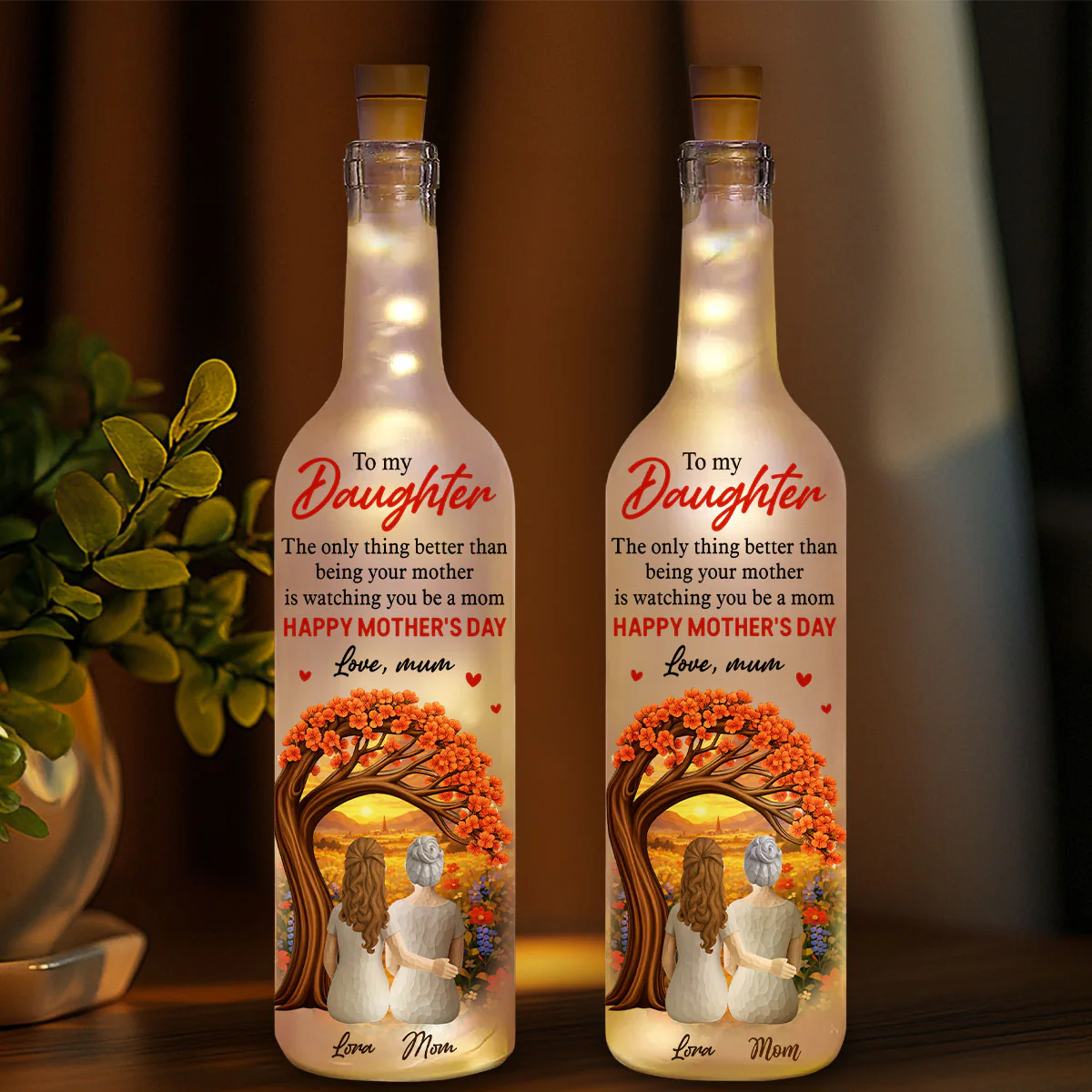 Watching You Be A Mom - Personalized Custom Bottle Lamp - Image 2