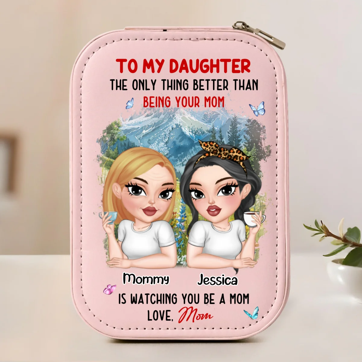Watching You Be A Mom - Personalized Custom Jewelry Box With LED Mirror - Image 8