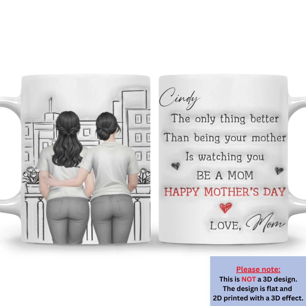 Watching You Be Caring Mom - Personalized Custom 3D Inflated Effect Mug - Image 7